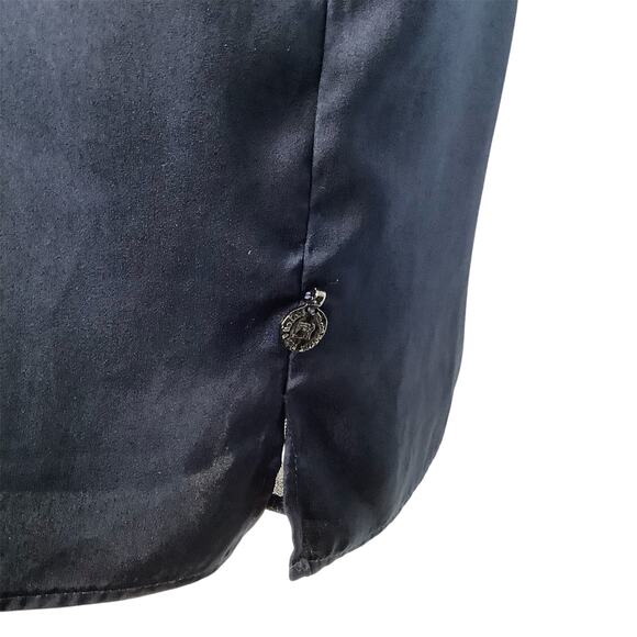 Scotch & Soda Maison Scotch Navy Mini Dress Striped Metallic Knit Sleeves XS - Picture 4 of 10